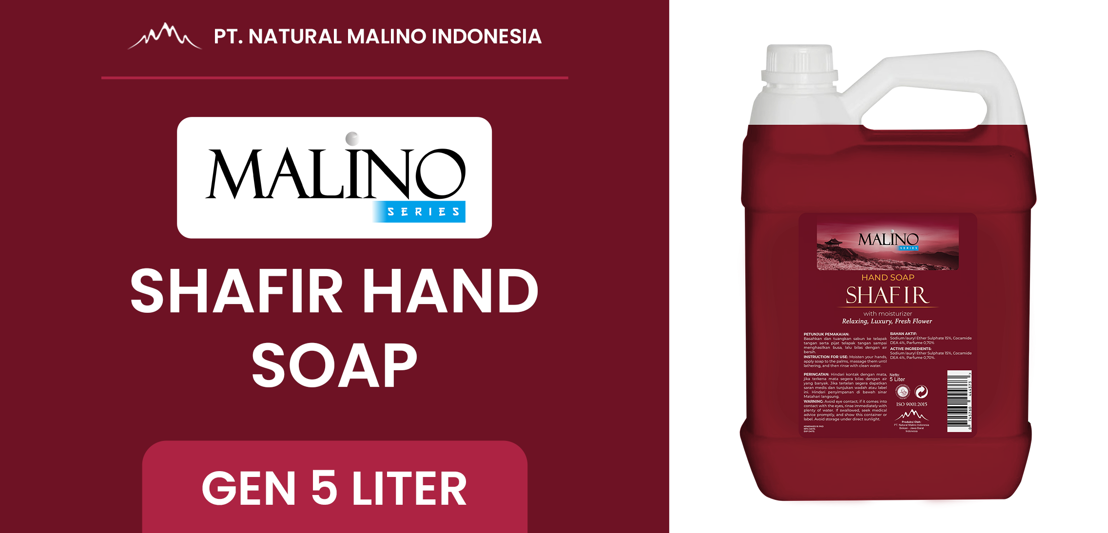 MALINO SERIES SHAFIR HAND SOAP 5 LITER